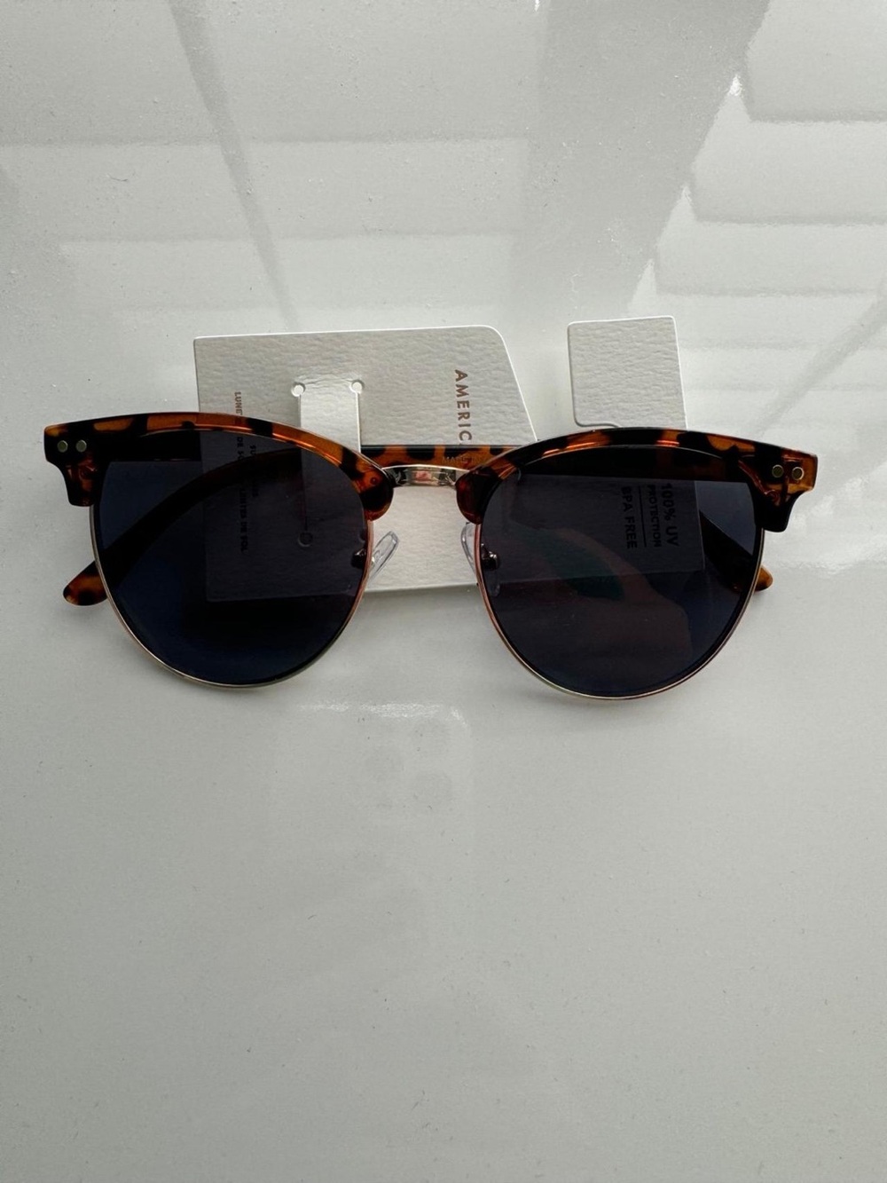 American Eagle Tortoise Shell Browline Clubmaster Style Sunglasses